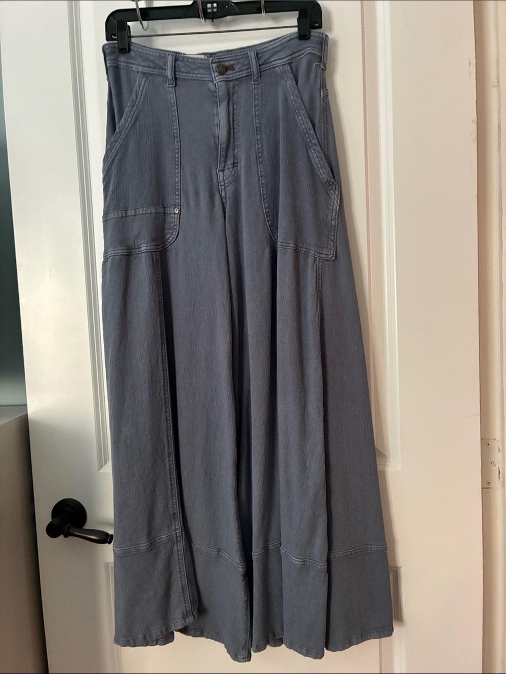 NWOT Anthropologie Wide-Leg Utility Pants in Dusty Blue